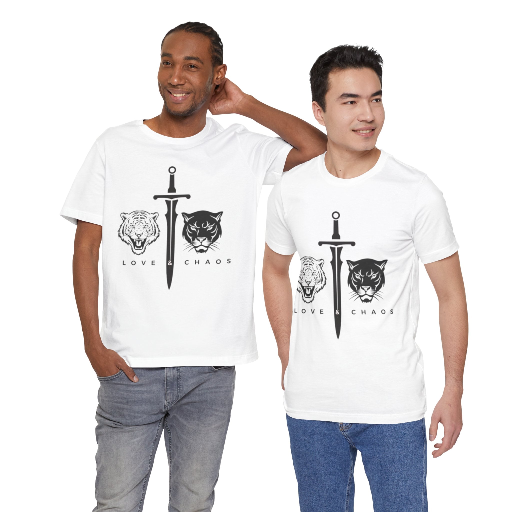 Love & Chaos Unisex Short Sleeve Tee - Bold Graphic T-Shirt for Fearless Souls