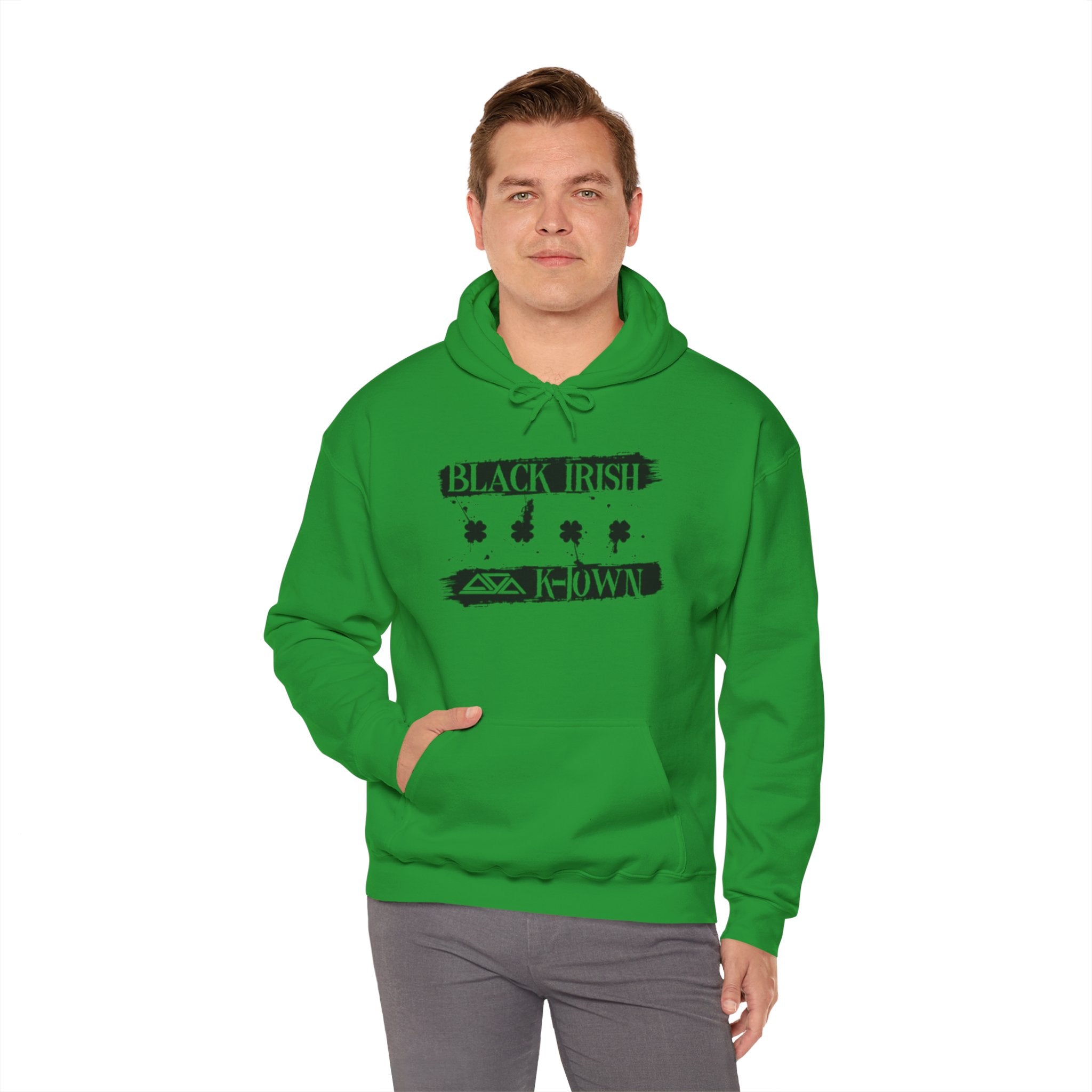 Black Irish Unisex Heavy Blend™ Hoodie - Perfect for St. Patrick's Day Celebrations