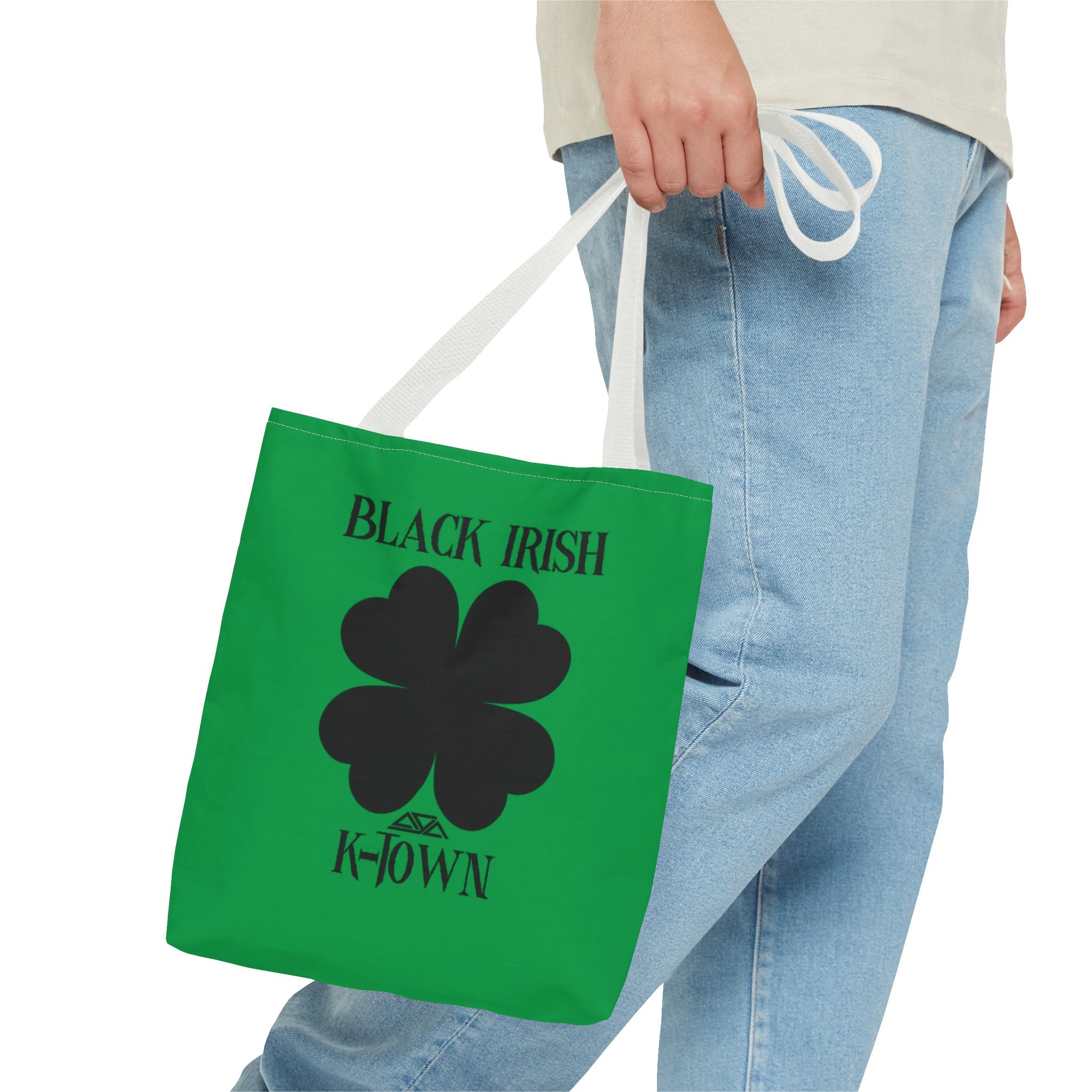 Black Irish K-Town St. Patrick's Day Tote Bag - Fun Green Shamrock Design