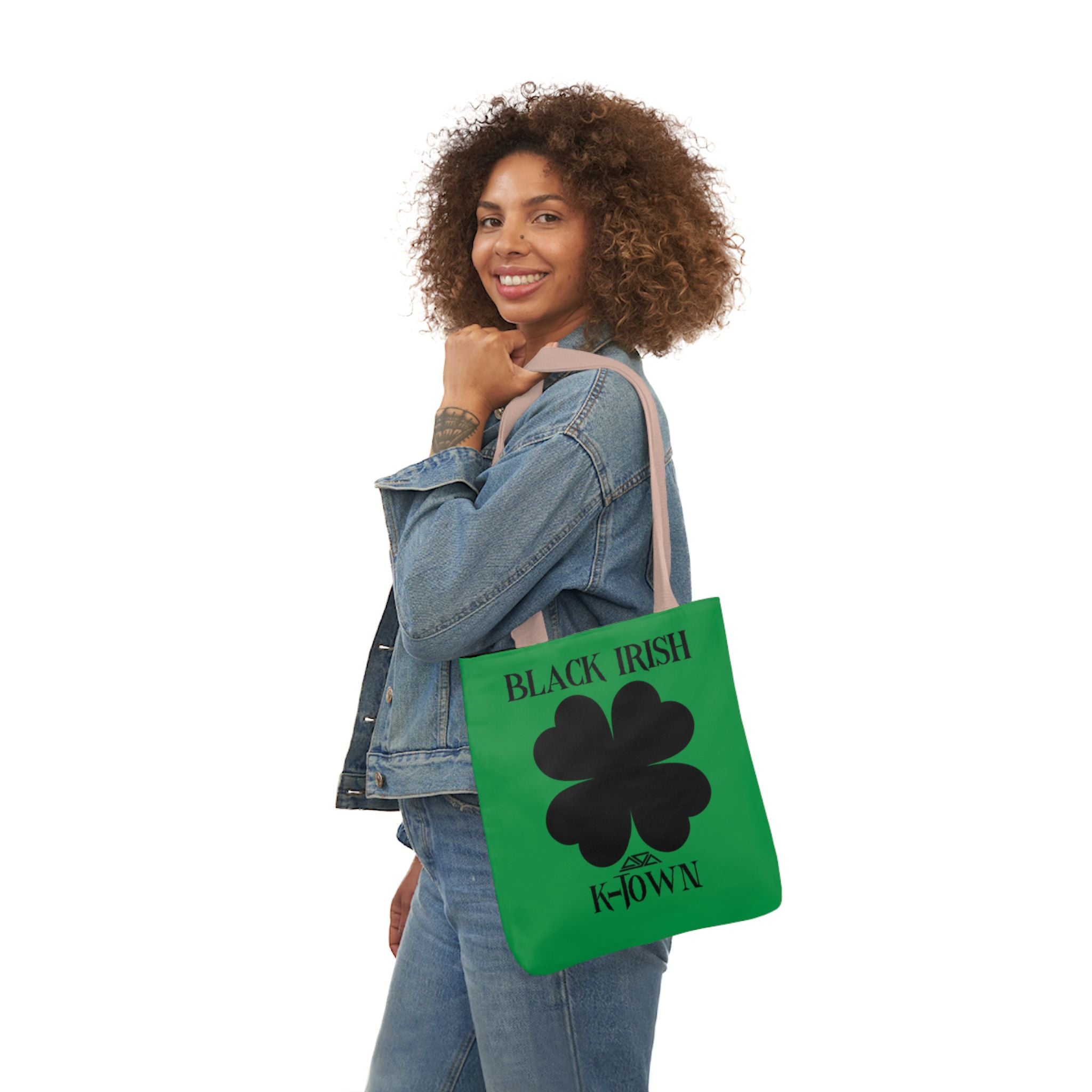 Black Irish K-Town Canvas Tote Bag with 5-Color Straps | St. Patrick's Day Essential