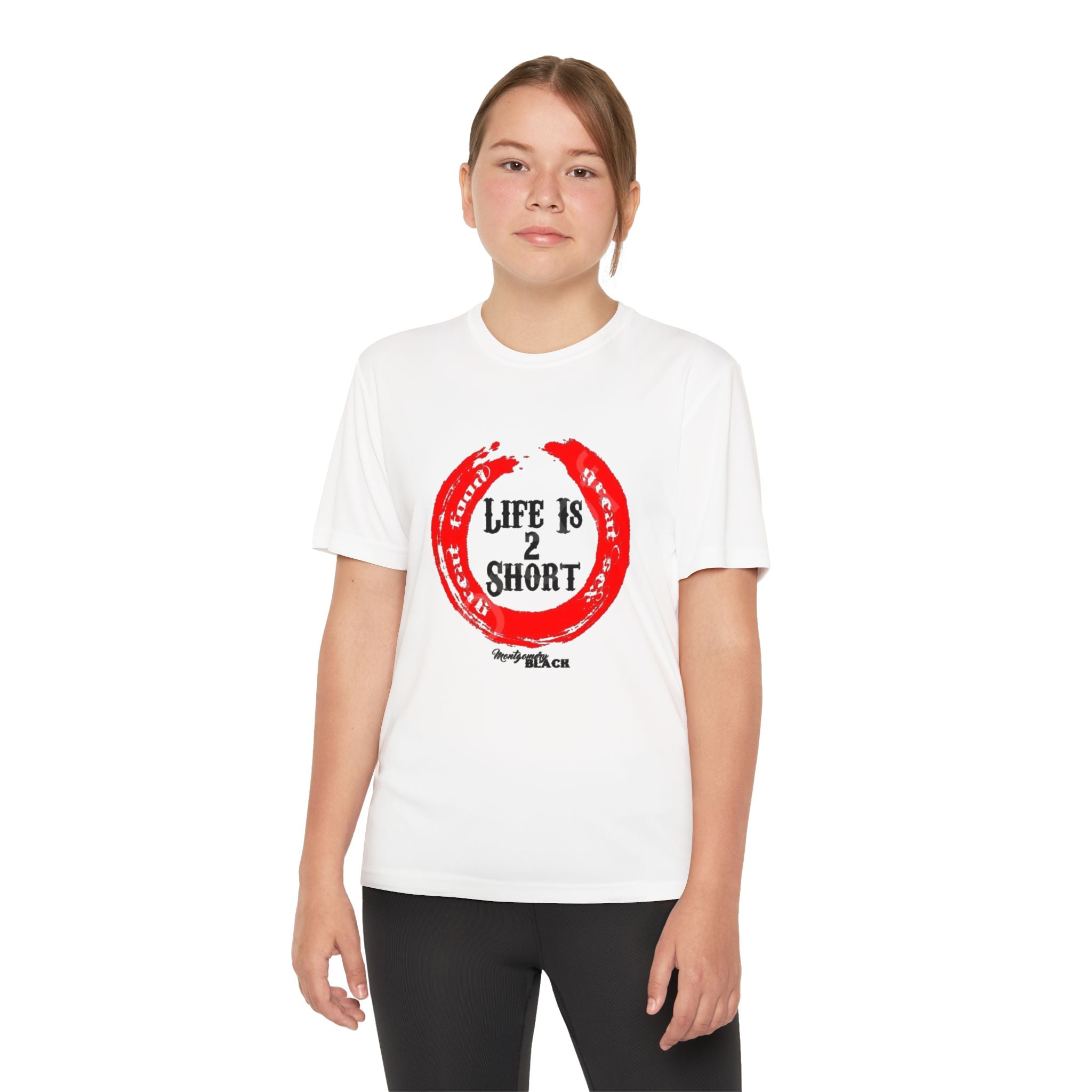 Youth Competitor Tee - 'Life is 2 Short' Motivational Shirt for Kids