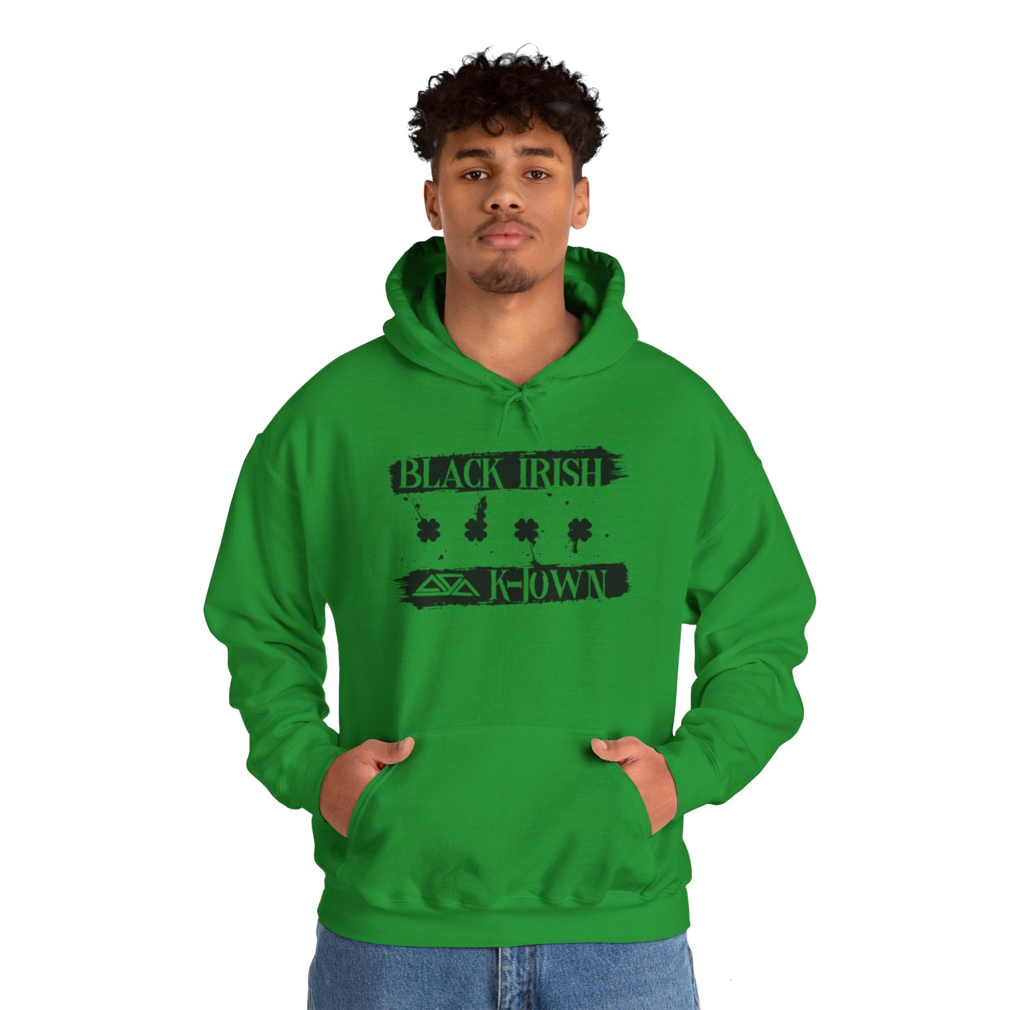 Black Irish Unisex Heavy Blend™ Hoodie - Perfect for St. Patrick's Day Celebrations