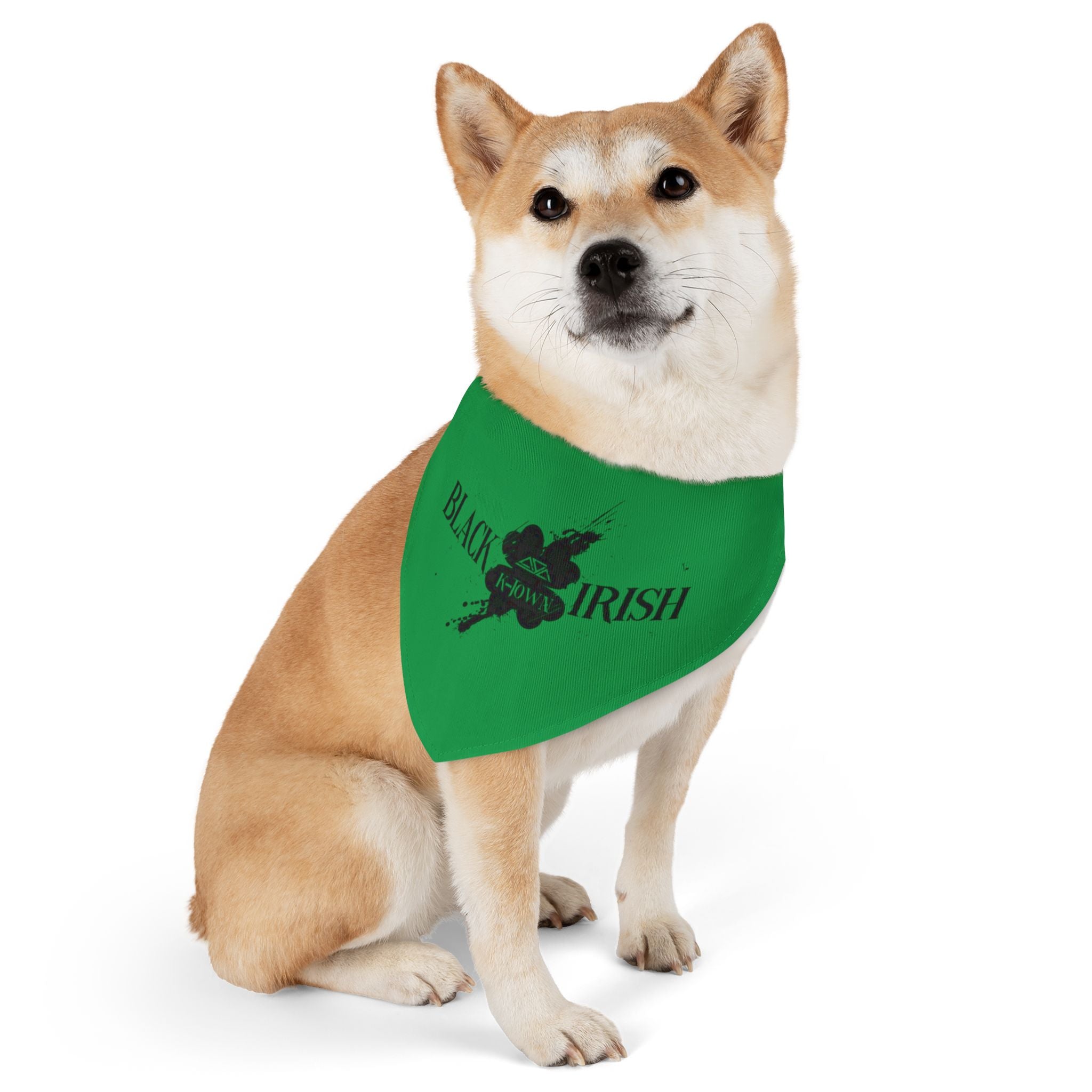 St. Patrick's Day Pet Bandana - Black Irish Design for Dogs