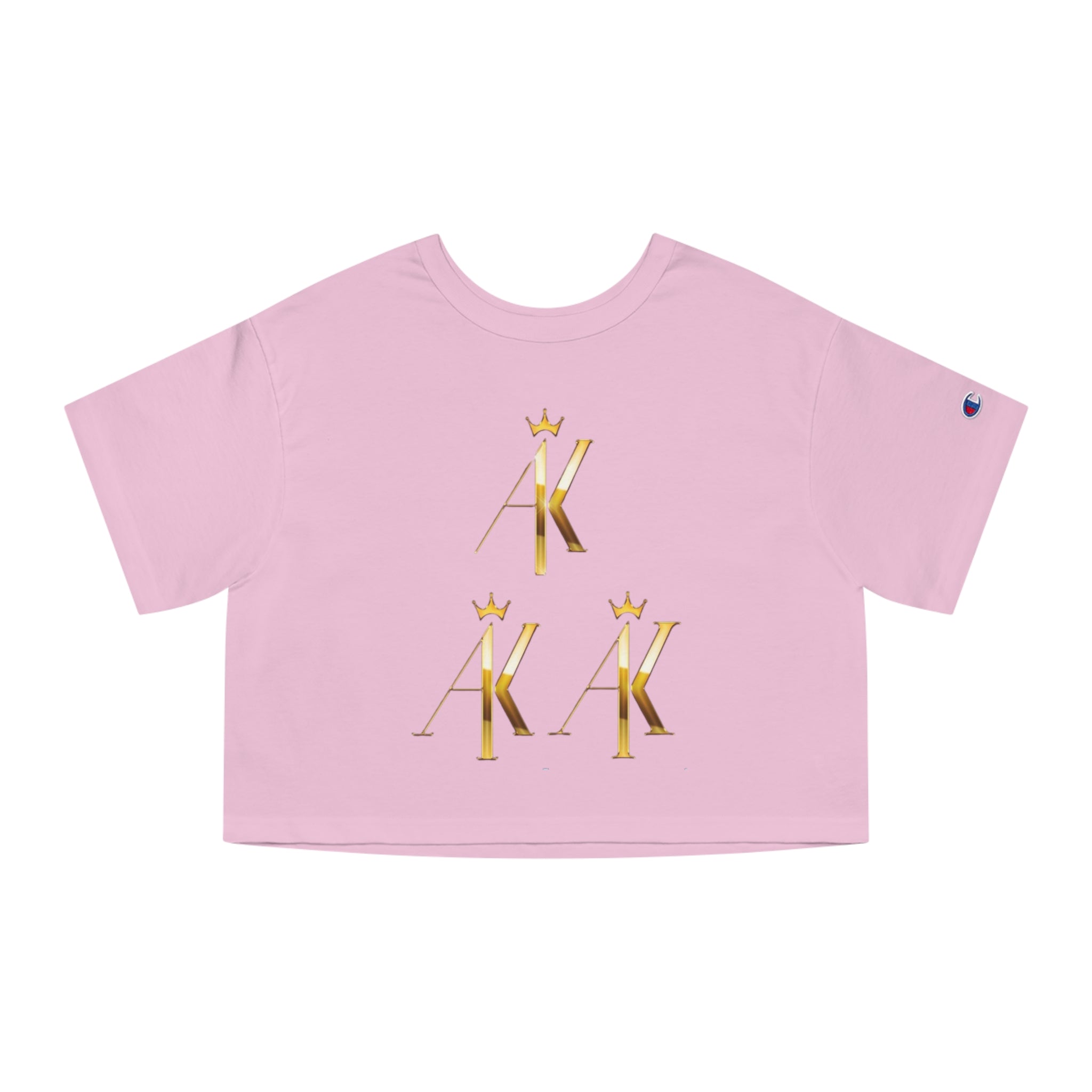 Golden Crown Initials Cropped T-Shirt for Women