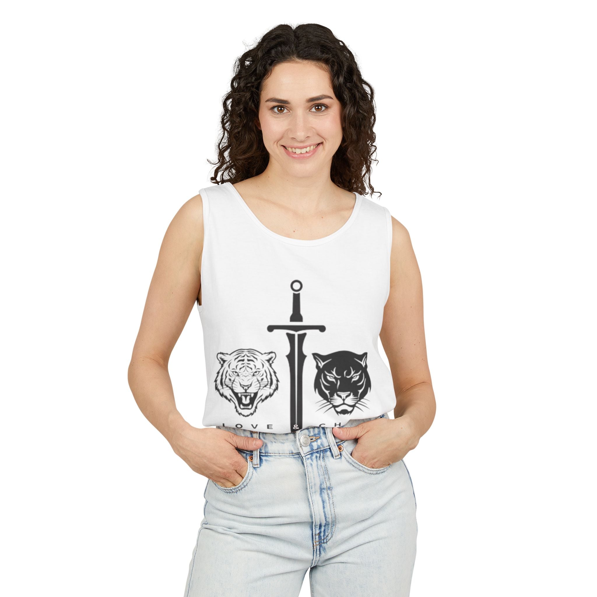 Love & Chaos Unisex Garment-Dyed Crop Top | Bold Animal Design