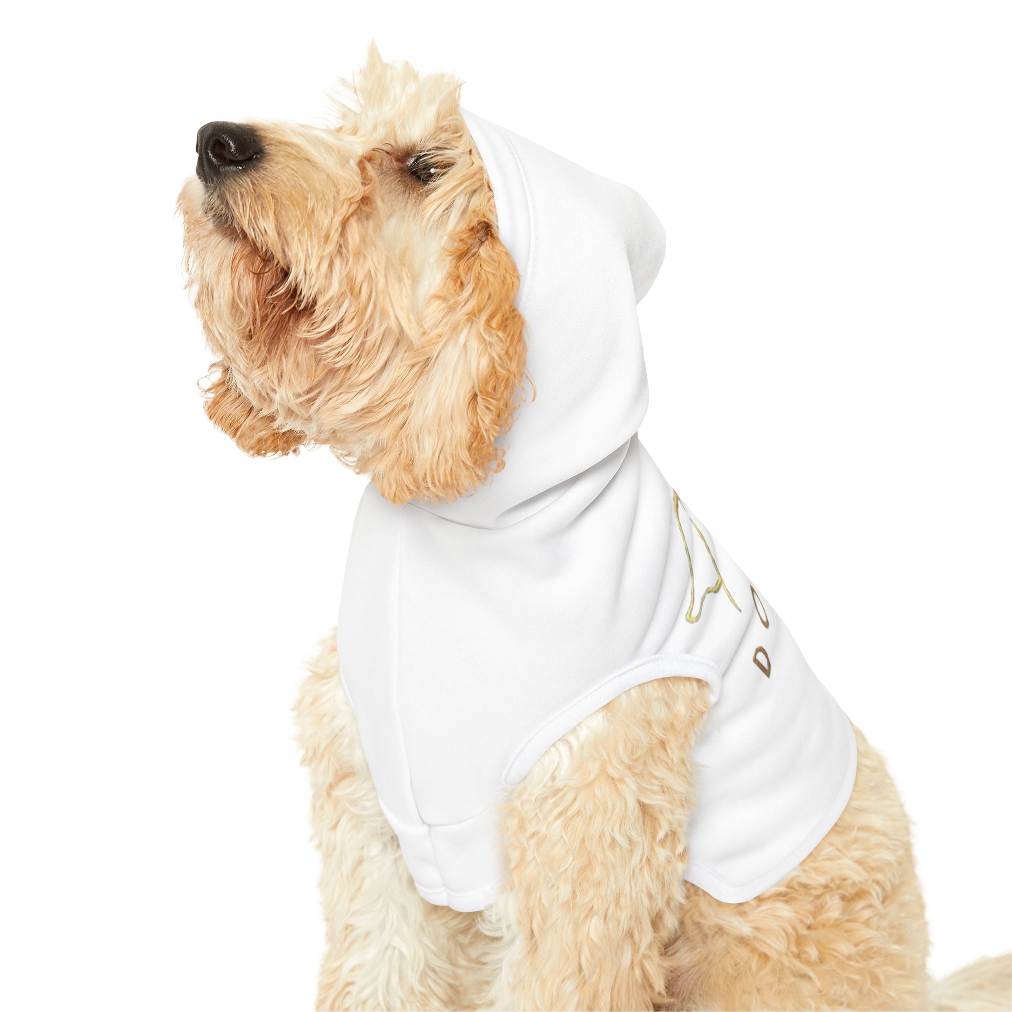 Stylish Pet Hoodie with Golden Dog Design