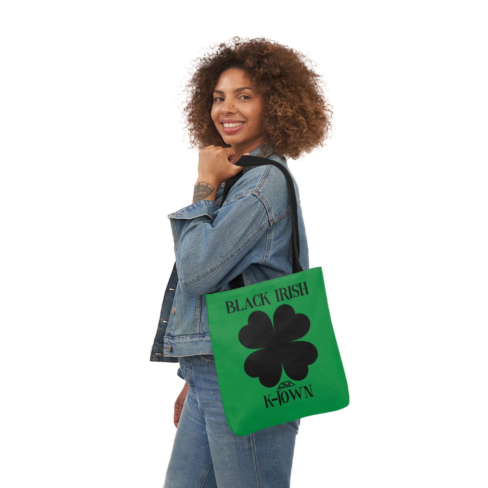 Black Irish K-Town Canvas Tote Bag with 5-Color Straps | St. Patrick's Day Essential