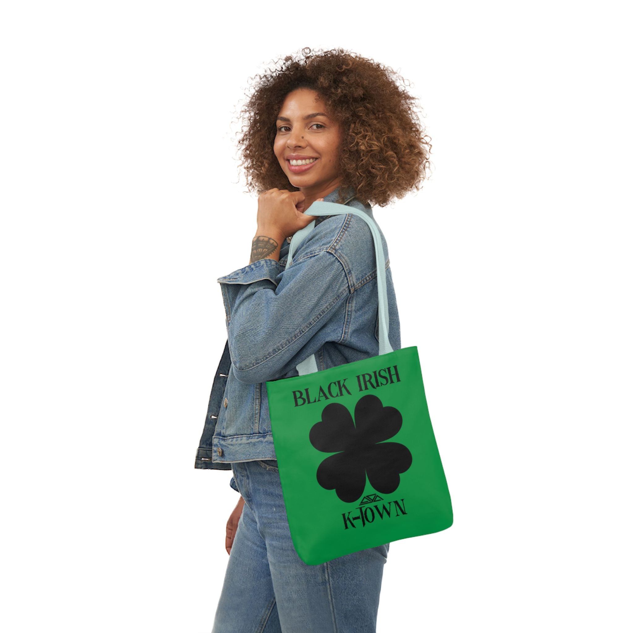 Black Irish K-Town Canvas Tote Bag with 5-Color Straps | St. Patrick's Day Essential