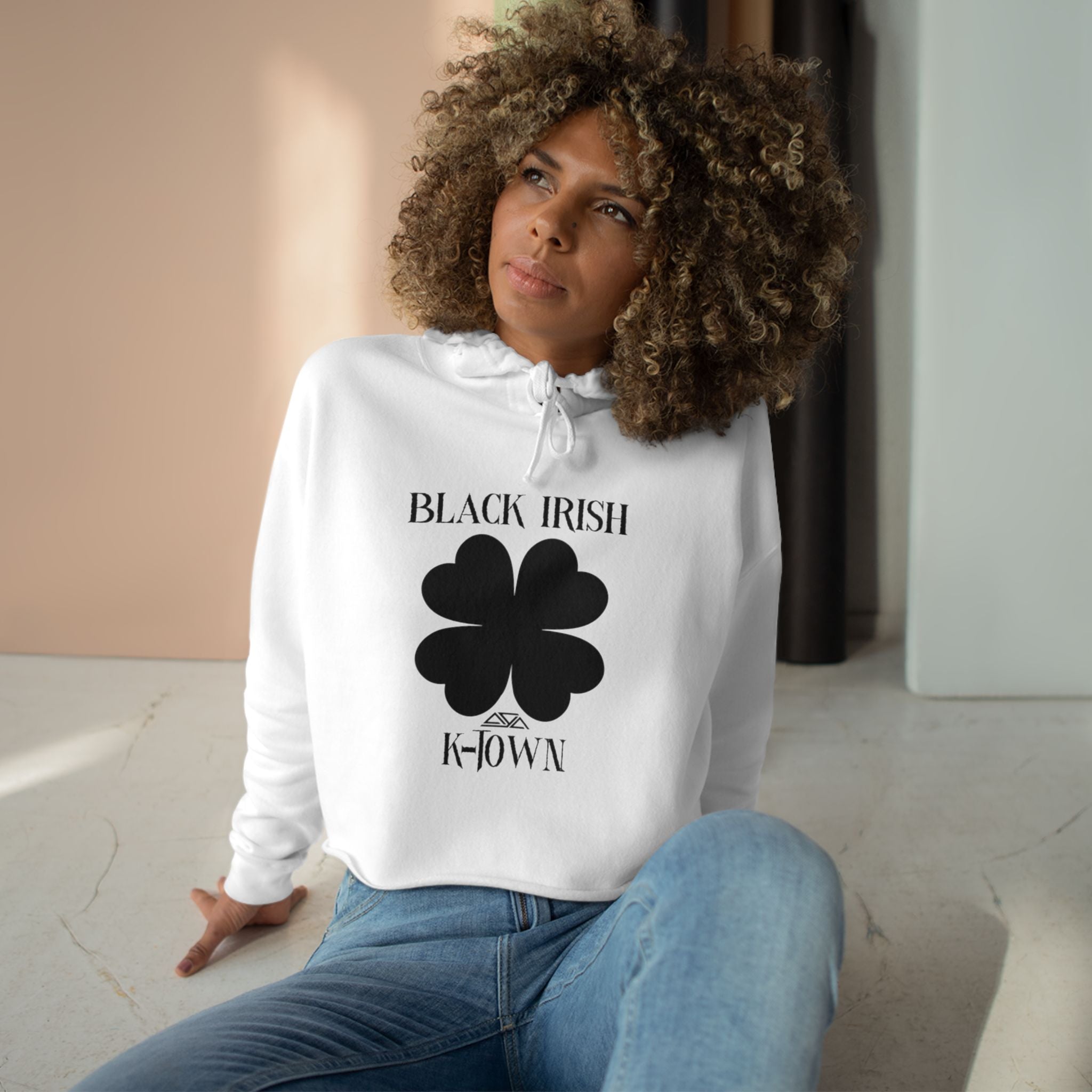 Black Irish Crop Hoodie - St. Patrick's Day Casual Wear