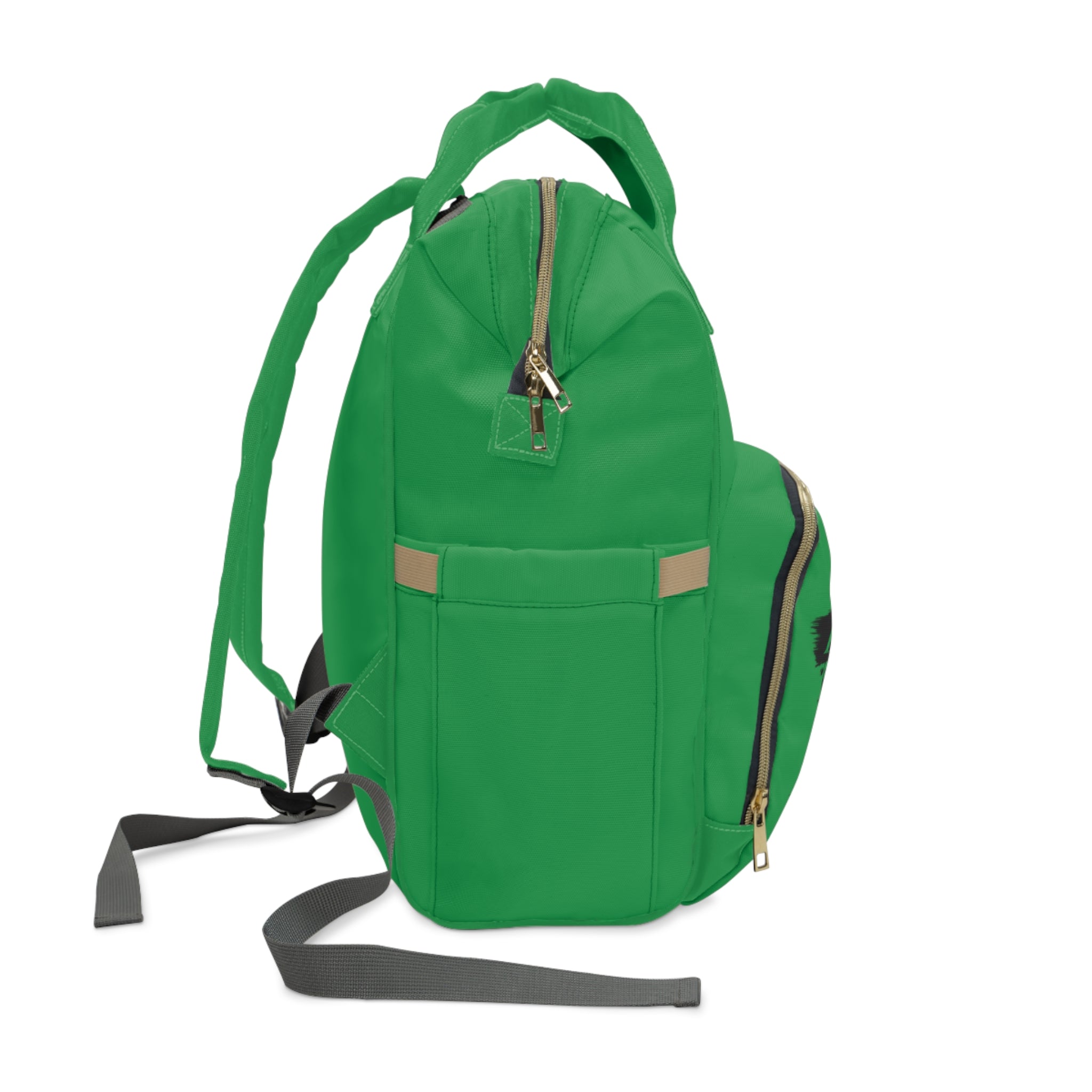 Stylish Green Multifunctional Diaper Backpack | Trendy Baby Bag for Parents