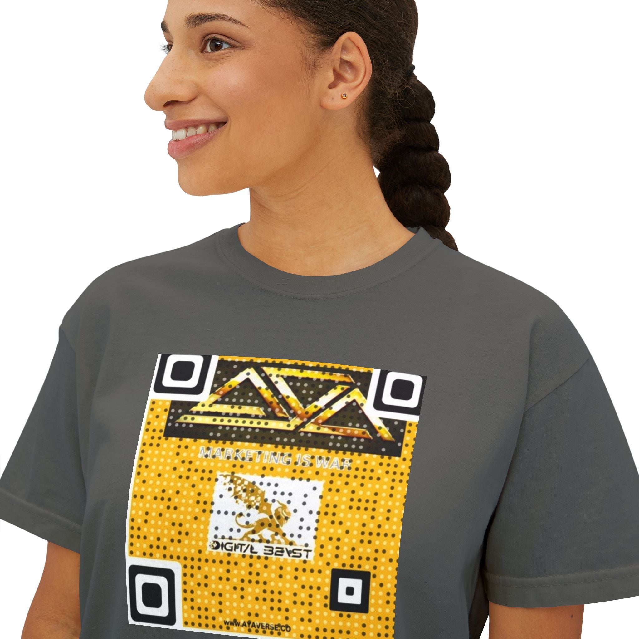 Stylish Women's Crop Top with Unique Graphic Design