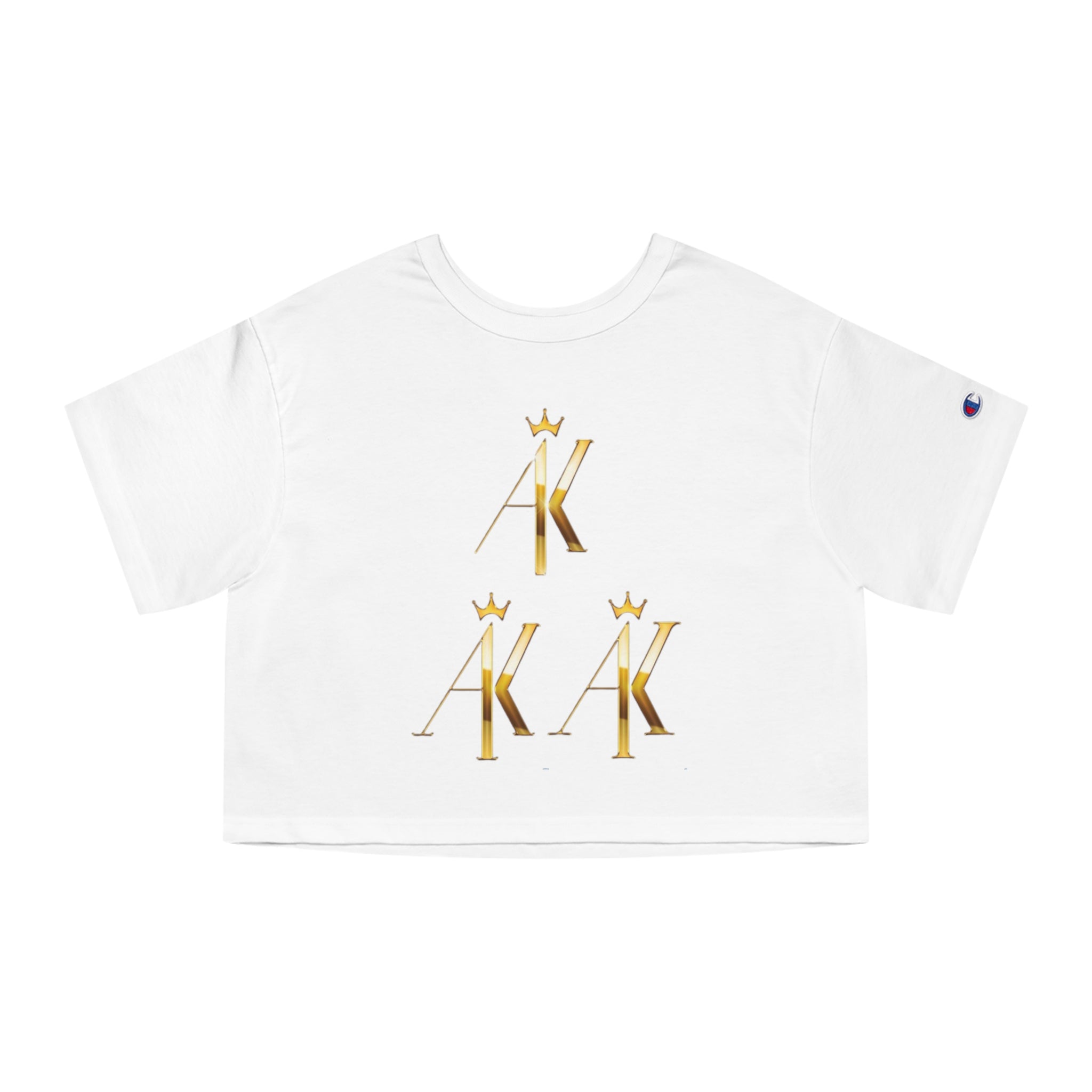 Golden Crown Initials Cropped T-Shirt for Women