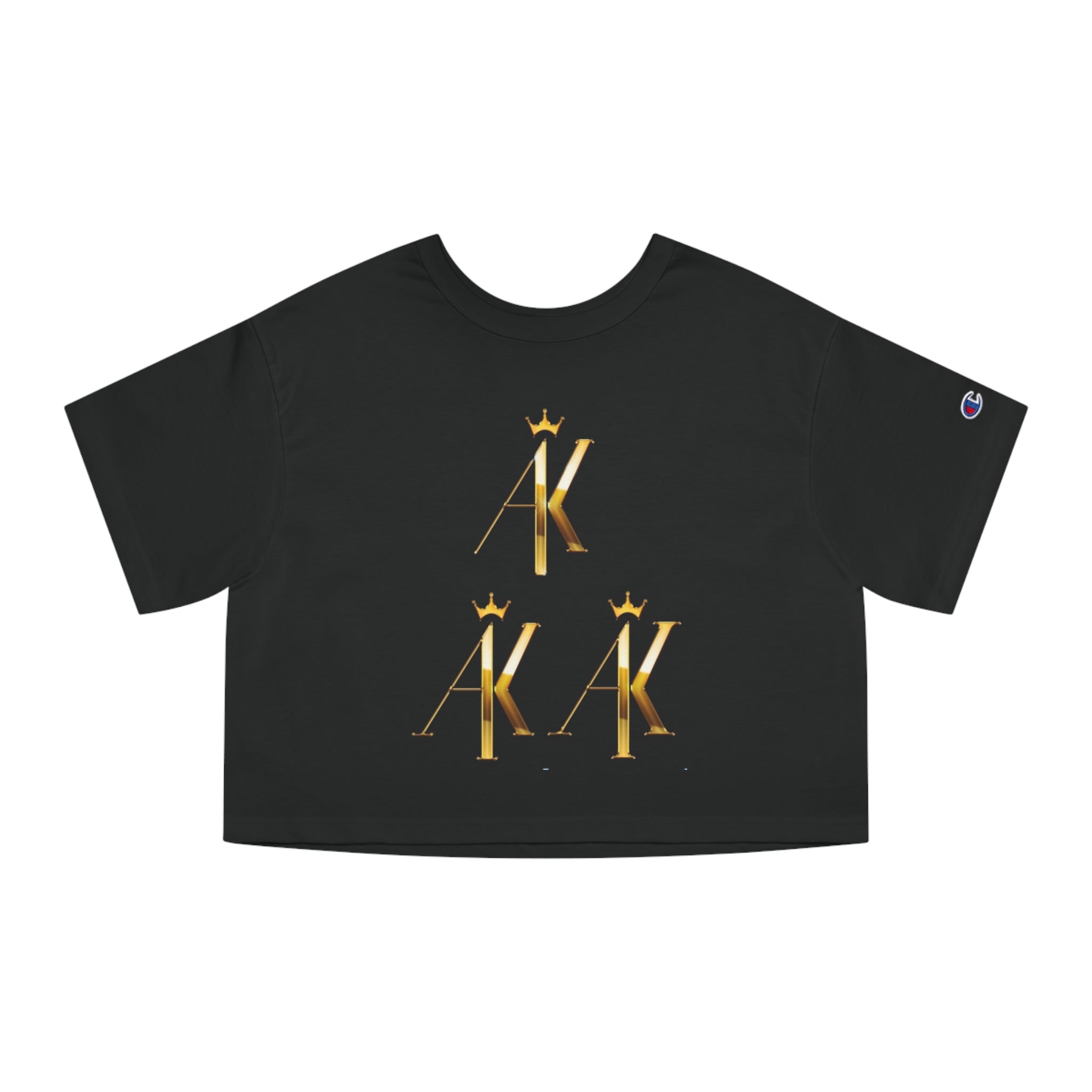 Golden Crown Initials Cropped T-Shirt for Women